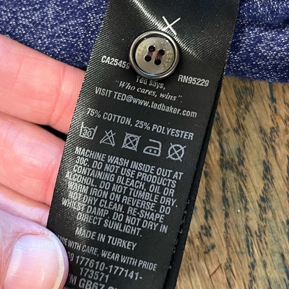 💙 TED BAKER London – Blue Pocket T-Shirt Size 3/M (Runs Small) - Picture 3 of 8